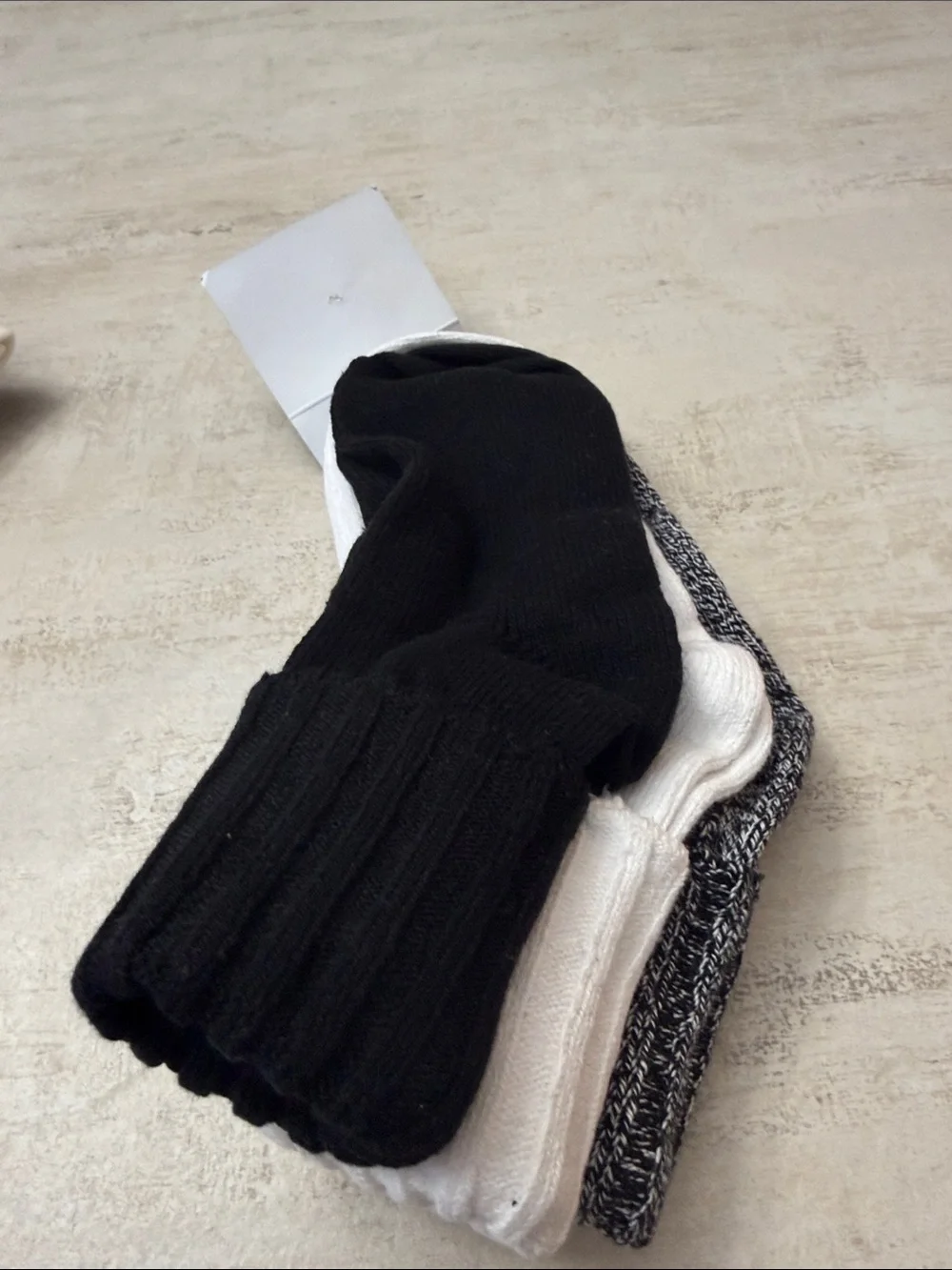 Universal Thread 3-Pack turn-cuff Socks - Black, Marled Gray, White